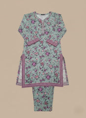 Fresh Women’s Floral Suit – Light Blue Printed Tunic & Trousers Set