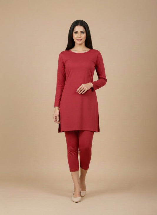 Women’s Premium Soft Cotton Red Leggings – Everyday Comfort & Style