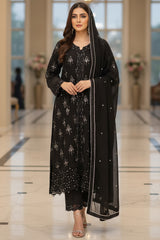 Black Chiffon Stitched Long Maxi | Gelani Girls Formal