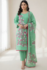 Hand Printed Light Green Cotton Suit | Gelani Girls Summer