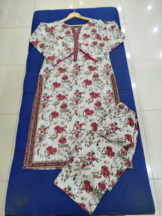 Stitched Light Gray Lawn Suit | Gelani Summer Women 2pc