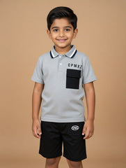 Premium Grey & Black Baby Suit for Boys | Glani Summer