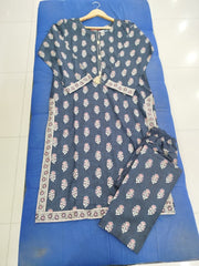 Stitched Black Lawn Suit for Women | Gelani Summer 2pc