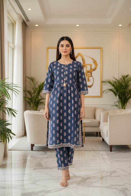 Stitched Black Lawn Suit for Women | Gelani Summer 2pc