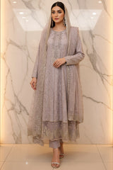 Off White Organza Stitched Long Maxi | Gelani Girls Formal